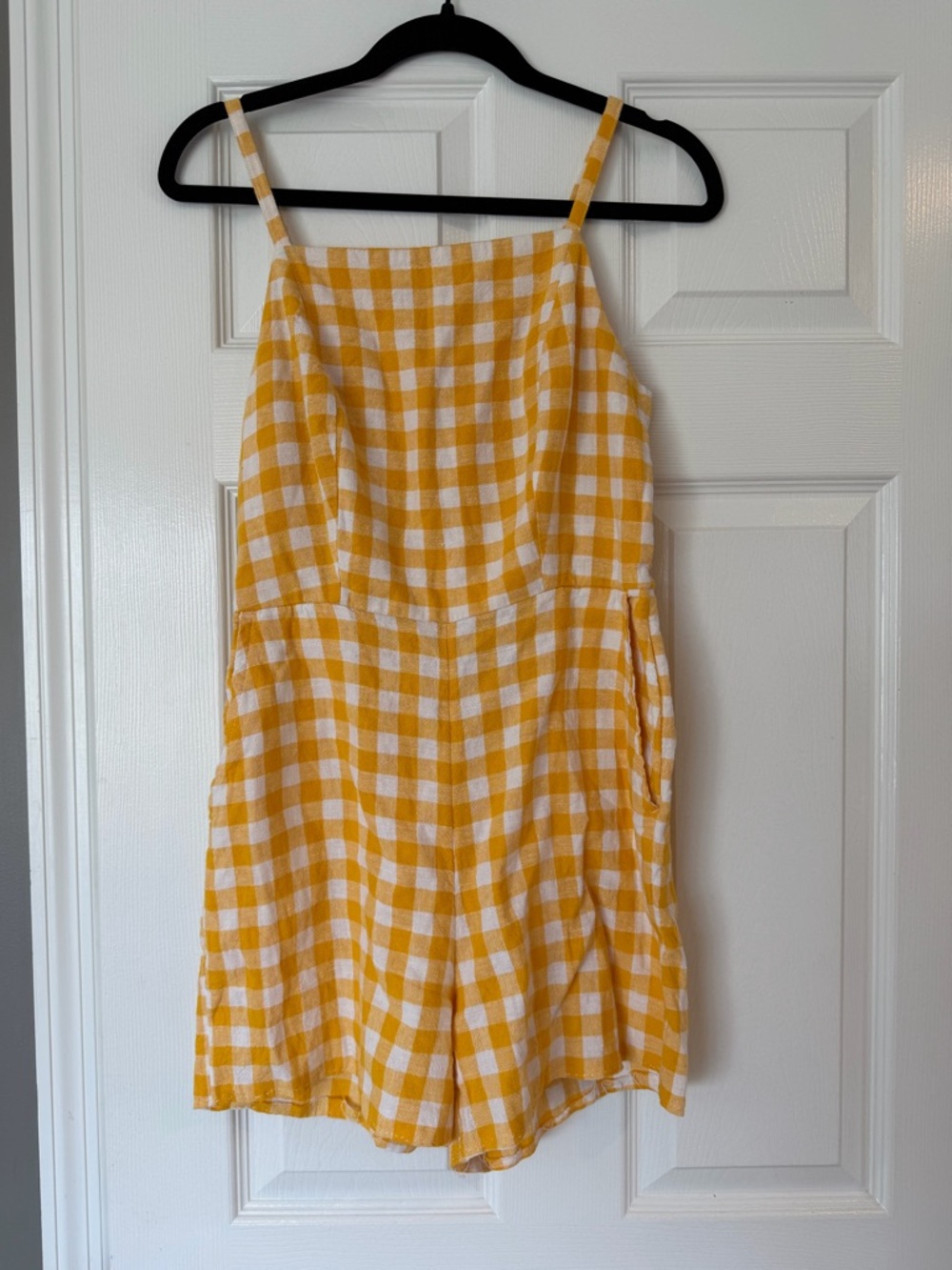 Old Navy Yellow and White Gingham Romper